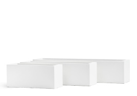 Кашпо TREEZ ERGO - Just - Узкий низкий прямоугольник - Белый камень