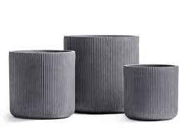 Кашпо TREEZ ERGO - Jet - Цилиндр - Дымчато-серый бетон