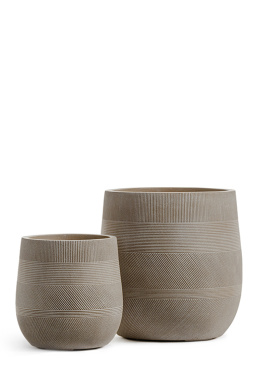 Кашпо TREEZ ERGO - Graphics - Округлая чаша - Капучино