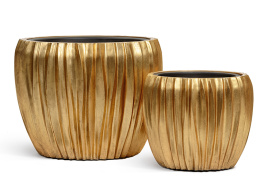 Кашпо TREEZ Effectory - Metal - Чаша Design Wave - Сусальное золото