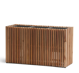 Кашпо TREEZ Effectory - Timberline - Низкий дивайдер - Тёмное дерево