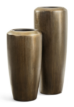 Кашпо TREEZ Effectory - Metal - Высокий конус Design - Чернёная бронза