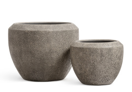 Кашпо TREEZ Effectory - Volcano - Чаша Design - Серо-коричневый туф
