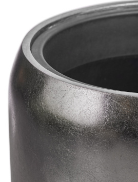 Кашпо TREEZ Effectory - Metal - Высокий округлый конус - Стальное серебро