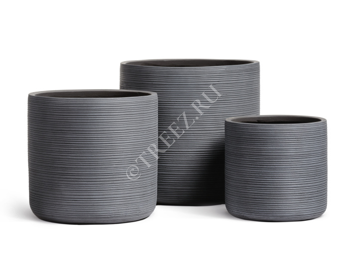 Кашпо TREEZ ERGO - TreeLine - Цилиндр - Дымчато-серый бетон фото