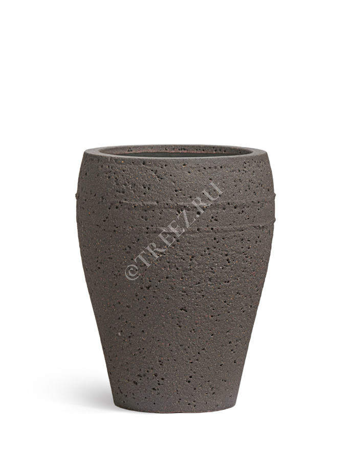 Кашпо TREEZ ERGO - Nero - Амфора - Чёрный туф фото