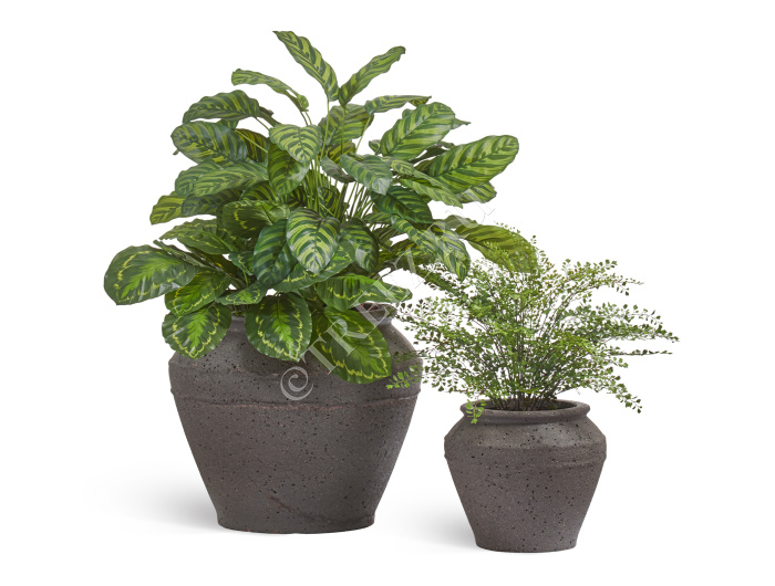 Кашпо TREEZ ERGO - Nero - Чаша-амфора - Чёрный туф фото