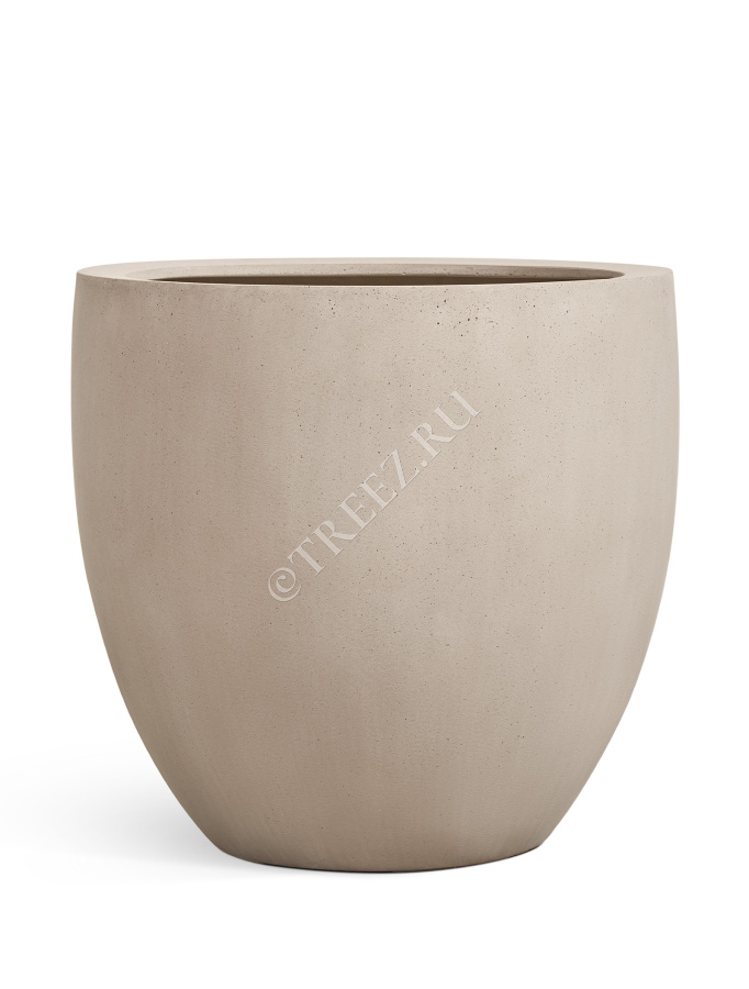 Кашпо TREEZ Effectory - Beton - Большой округлый конус - Белый песок фото