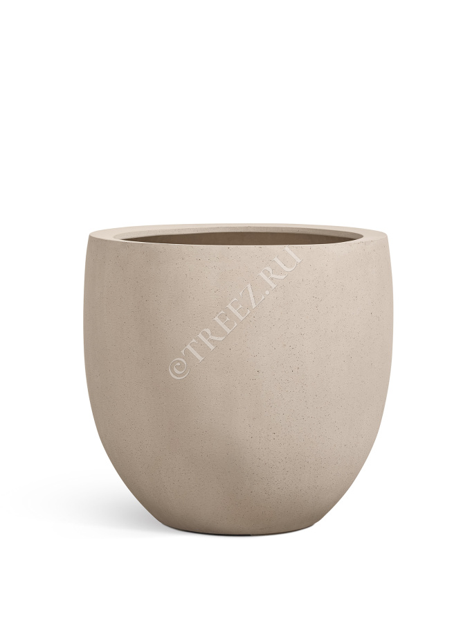Кашпо TREEZ Effectory - Beton - Большой округлый конус - Белый песок фото