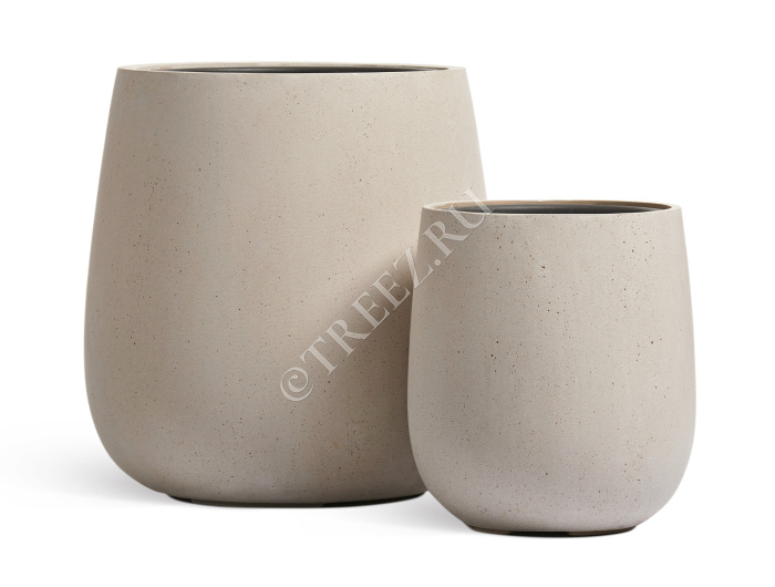 Кашпо TREEZ Effectory - Beton - Design-Чаша - Белый песок фото