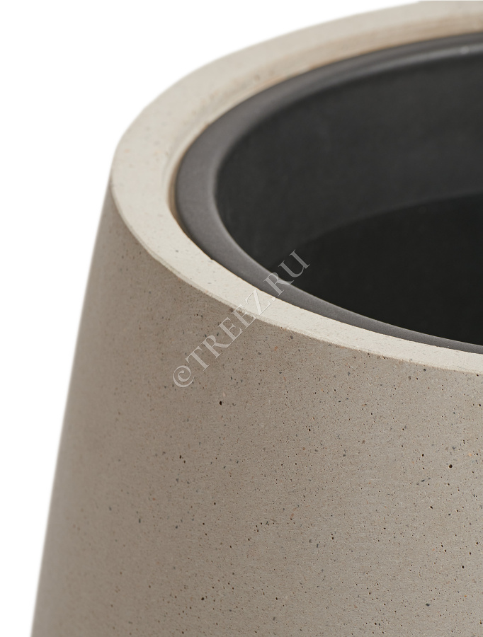 Кашпо TREEZ Effectory - Beton - Design-Чаша - Белый песок фото