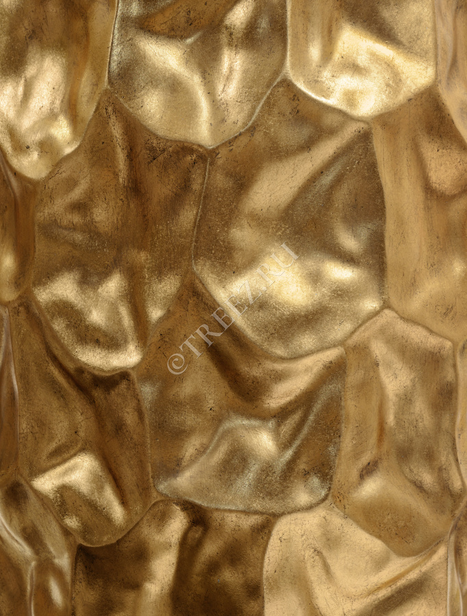 Кашпо TREEZ Effectory - Metal - Высокий округлый конус Design Crumple - Сусальное золото фото