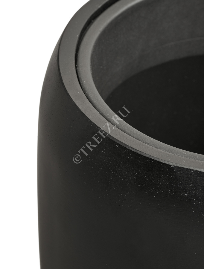 Кашпо TREEZ Effectory - Black Stone - Высокий округлый конус - Антрацит фото