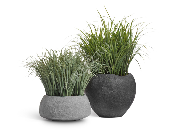 Кашпо TREEZ Effectory - Organic - Сфера - Тёмно-серый камень фото