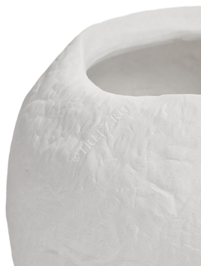 Кашпо TREEZ Effectory - Organic - Сфера - Белый камень фото