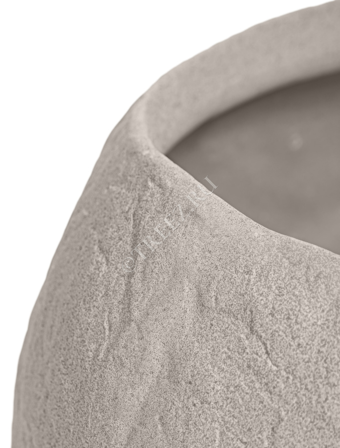 Кашпо TREEZ Effectory - Organic - Низкая чаша - Белый песок фото