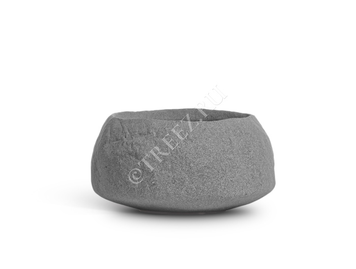 Кашпо TREEZ Effectory - Organic - Низкая чаша - Серый ледник фото