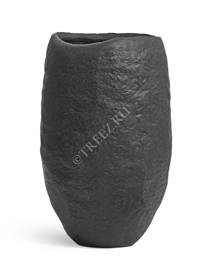 Кашпо TREEZ Effectory - Organic - Высокая чаша - Тёмно-серый камень фото