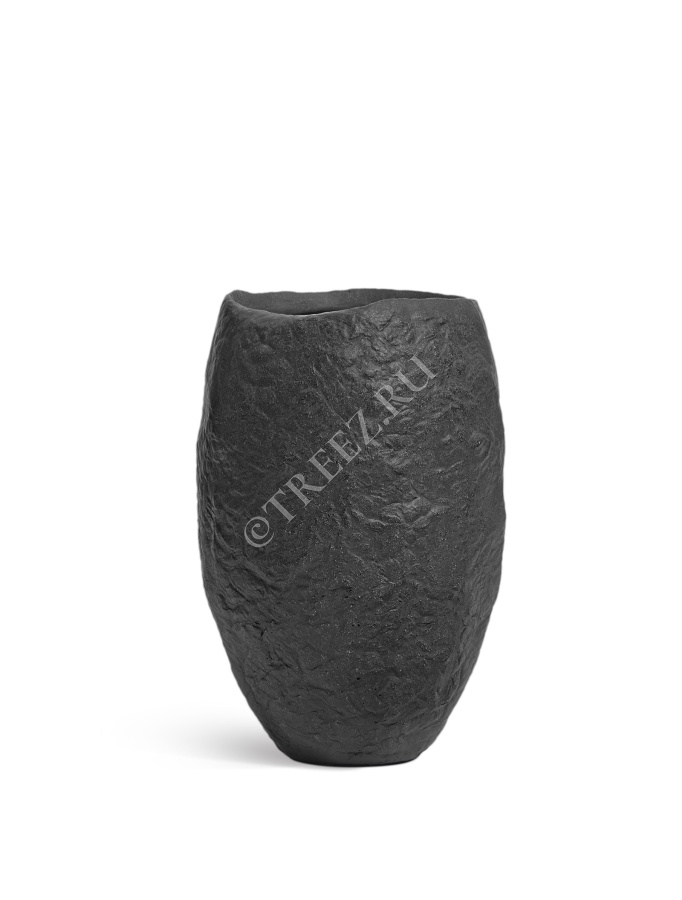 Кашпо TREEZ Effectory - Organic - Высокая чаша - Тёмно-серый камень фото