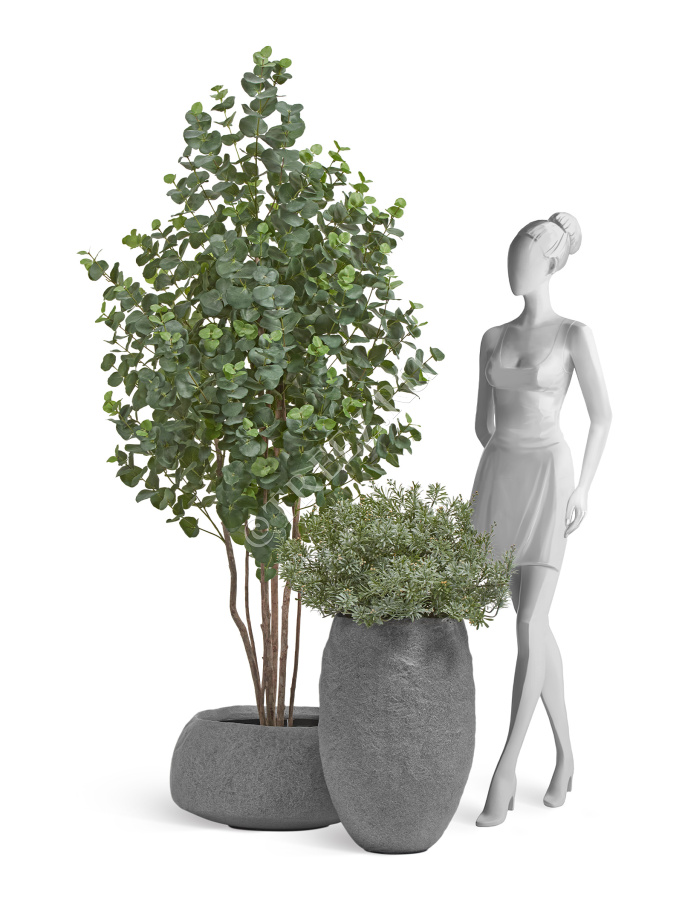 Кашпо TREEZ Effectory - Organic - Высокая чаша - Серый ледник фото