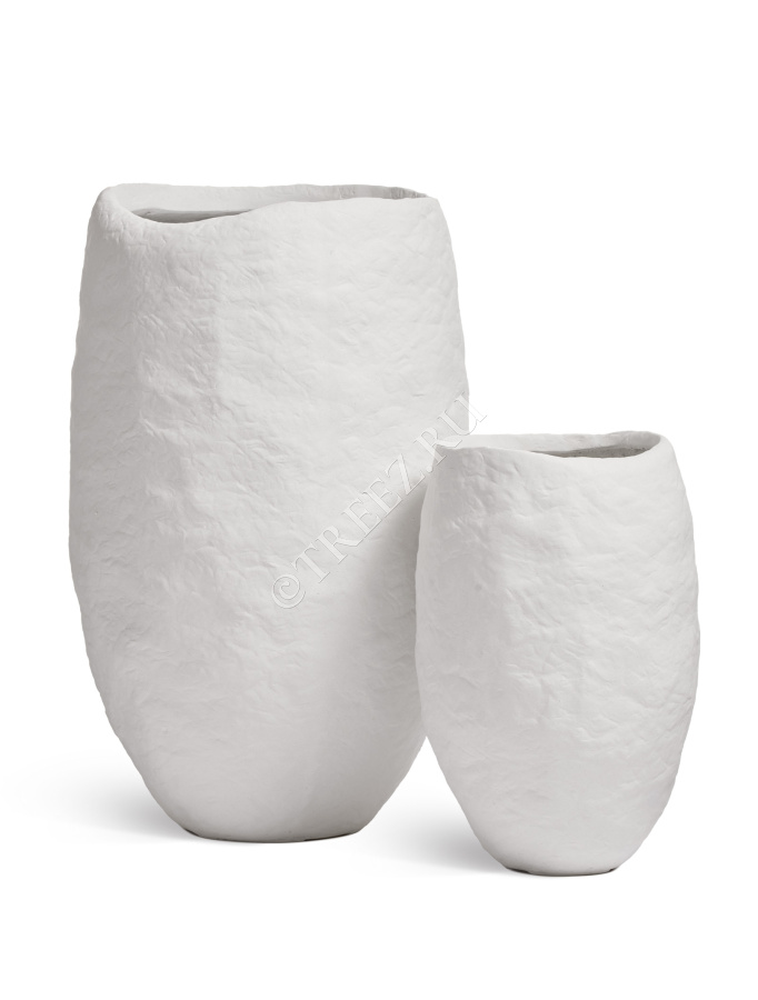 Кашпо TREEZ Effectory - Organic - Высокая чаша - Белый камень фото