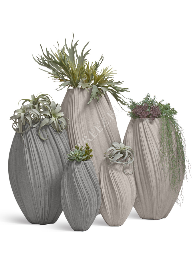 Кашпо TREEZ Effectory - Dune - Высокая Design-ваза - Белый песок фото