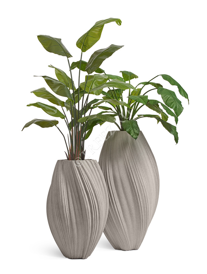 Кашпо TREEZ Effectory - Dune - Высокая Design-ваза - Белый песок фото