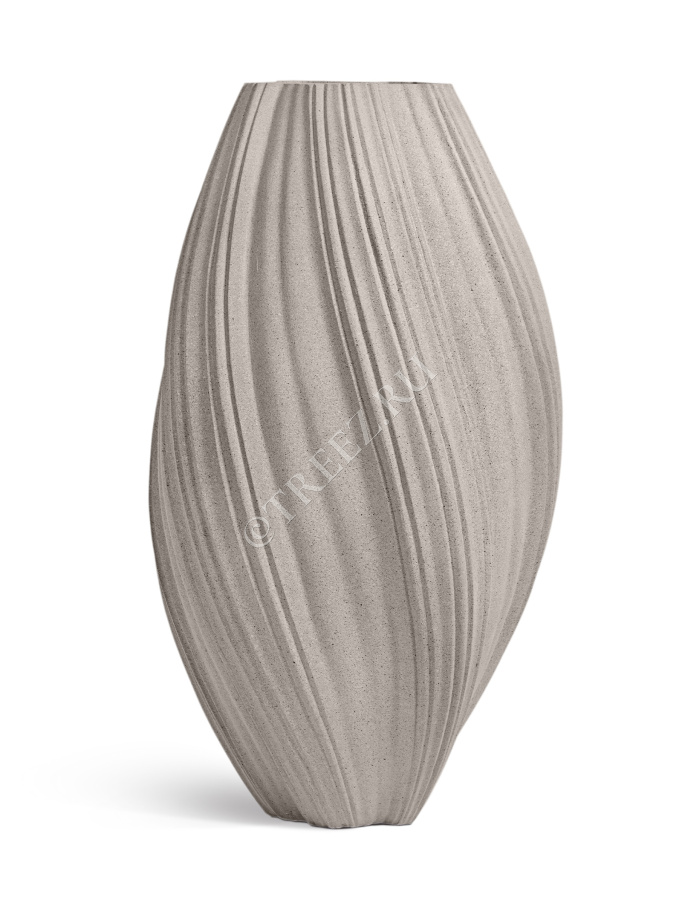 Кашпо TREEZ Effectory - Dune - Высокая Design-ваза - Белый песок фото