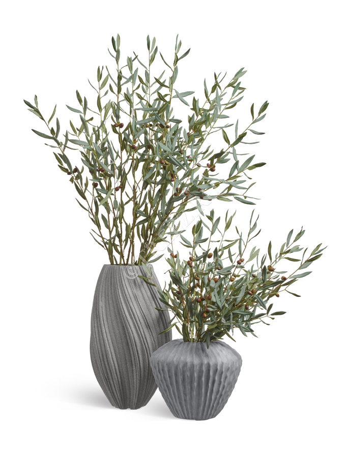 Кашпо TREEZ Effectory - Dune - Высокая Design-ваза - Дымчато-серый песок фото