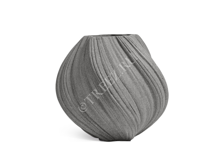 Кашпо TREEZ Effectory - Dune -  Сферическая Design-ваза - Дымчато-серый песок фото