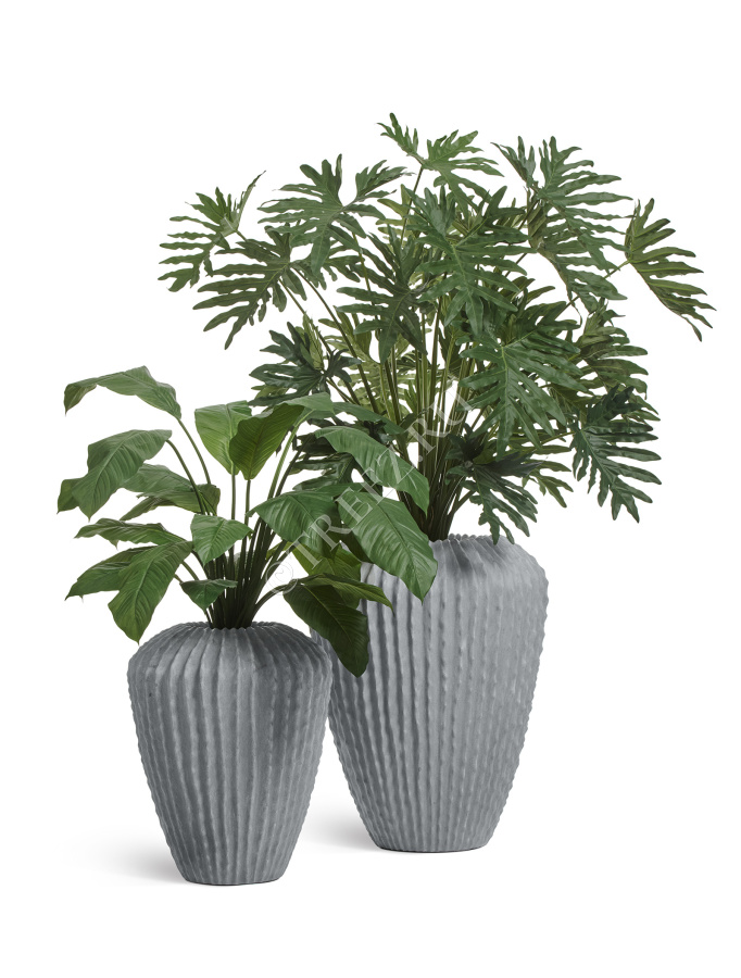 Кашпо TREEZ Effectory - Moho - Высокая Design-ваза - Дымчато-серый песок фото