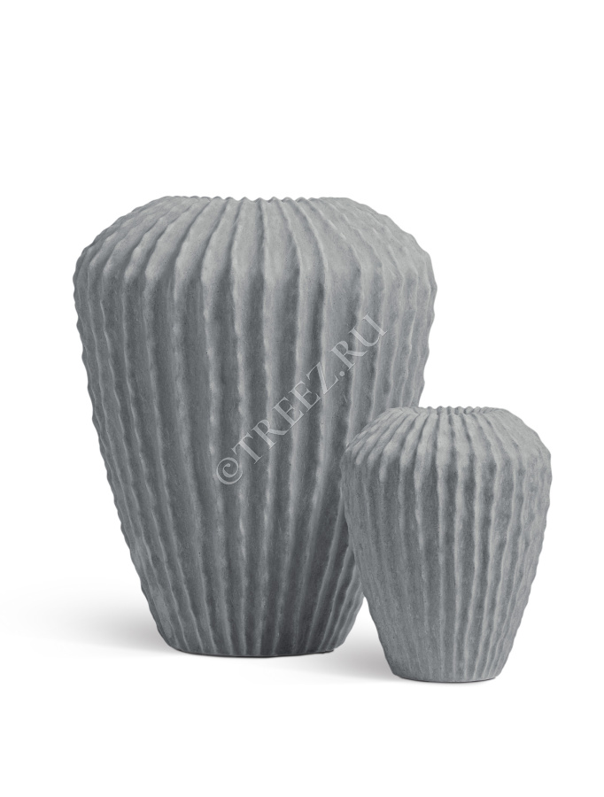 Кашпо TREEZ Effectory - Moho - Высокая Design-ваза - Дымчато-серый песок фото