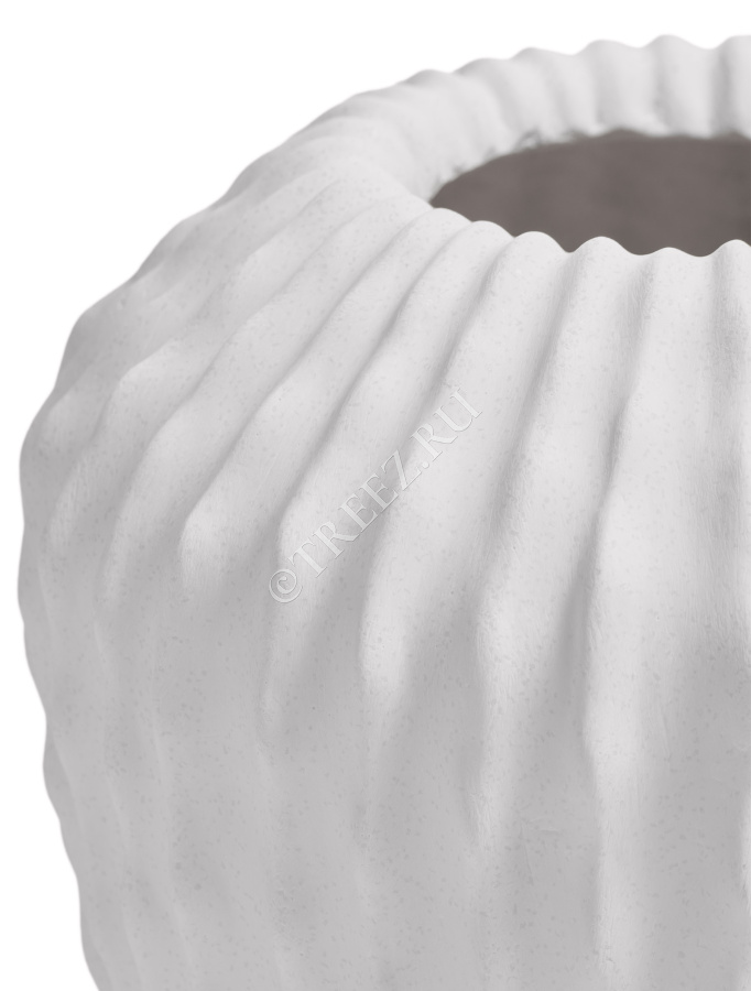 Кашпо TREEZ Effectory - Moho - Высокая Design-ваза - Белый камень фото
