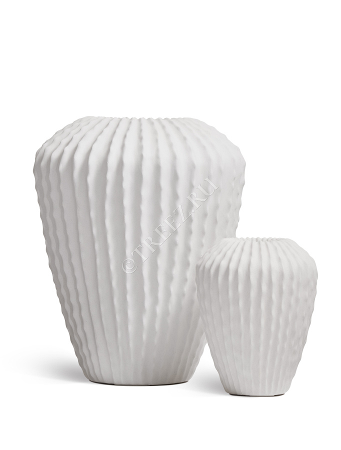 Кашпо TREEZ Effectory - Moho - Высокая Design-ваза - Белый камень фото