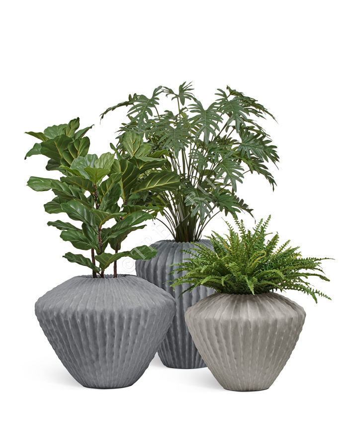 Кашпо TREEZ Effectory - Moho - Сферическая Design-ваза - Дымчато-серый песок фото