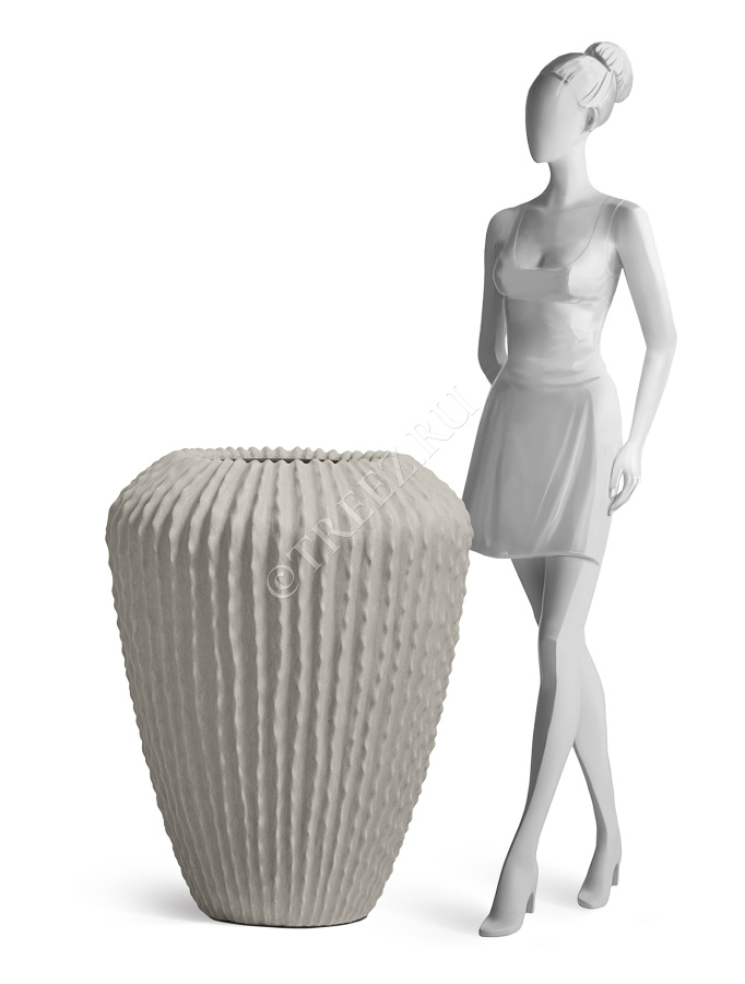 Кашпо TREEZ Effectory - Moho - Высокий Design-конус - Белый песок фото