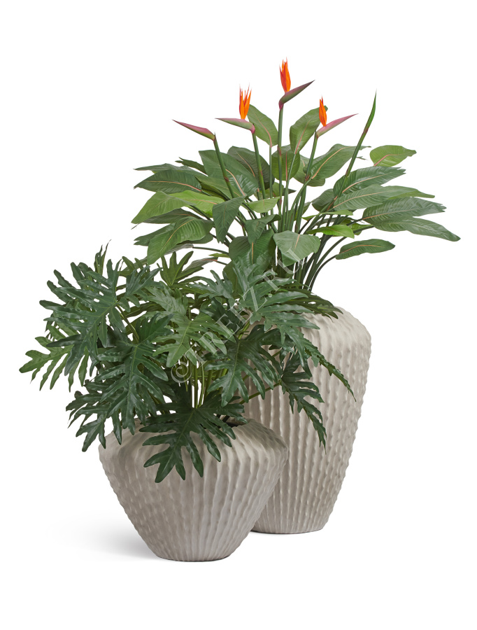 Кашпо TREEZ Effectory - Moho - Высокий Design-конус - Белый песок фото