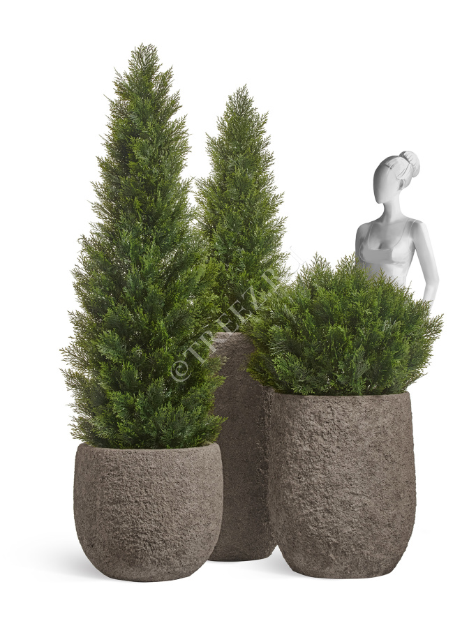 Кашпо TREEZ Effectory - Terra - Чаша classic - Серый беж фото