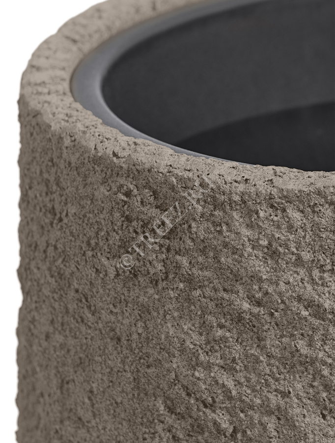 Кашпо TREEZ Effectory - Terra- Высокий конус - Серый беж фото