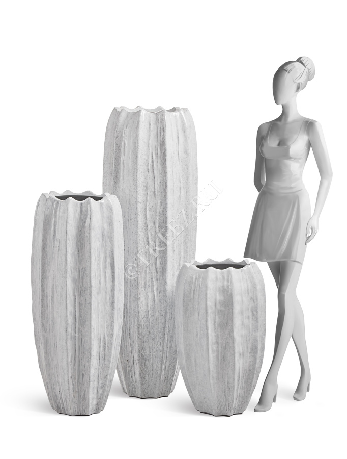 Кашпо TREEZ Effectory - Aura - Высокая Кашпо-ваза - Жемчужный лак фото