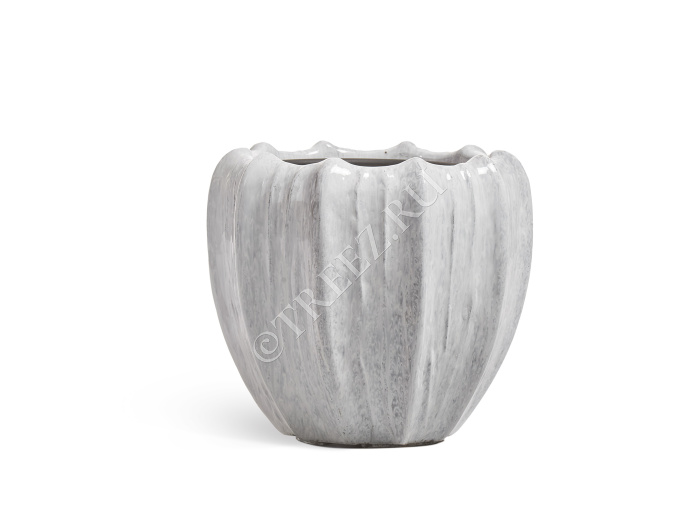 Кашпо TREEZ Effectory - Aura - Чаша - Жемчужный лак фото