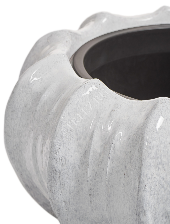 Кашпо TREEZ Effectory - Aura - Низкая Design-чаша - Жемчужный лак фото