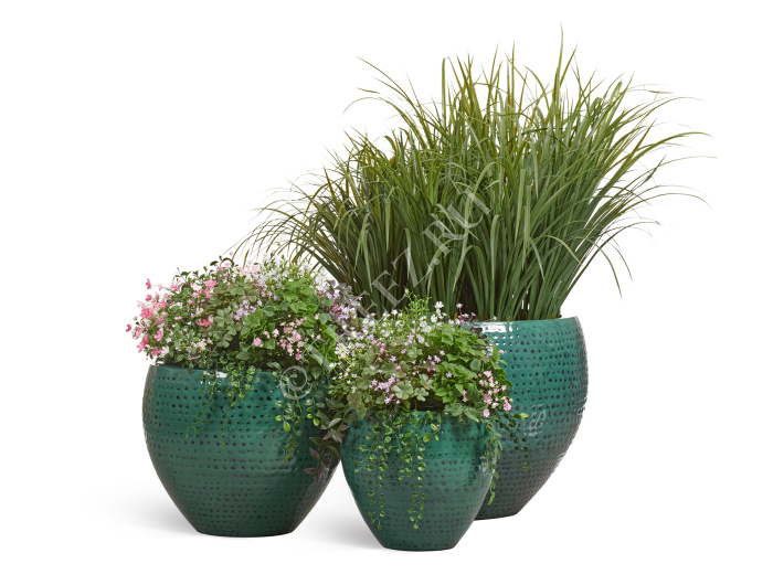 Кашпо TREEZ Effectory - Ron - Чаша Classic - Зелёно-голубой Нефрит (эмаль) фото