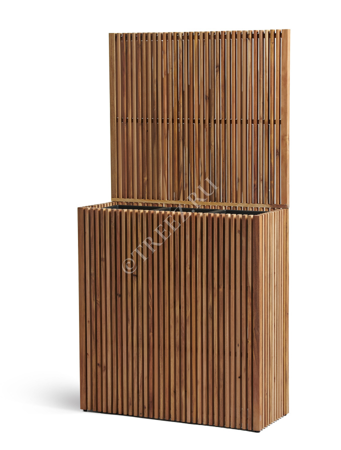 Кашпо TREEZ Effectory - Timberline - Высокий дивайдер со стенкой - Тёмное дерево фото