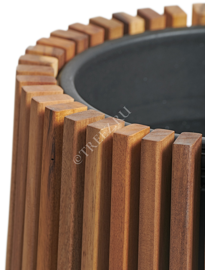 Кашпо TREEZ Effectory - Timberline - Высокий перевёрнутый конус - Тёмное дерево фото