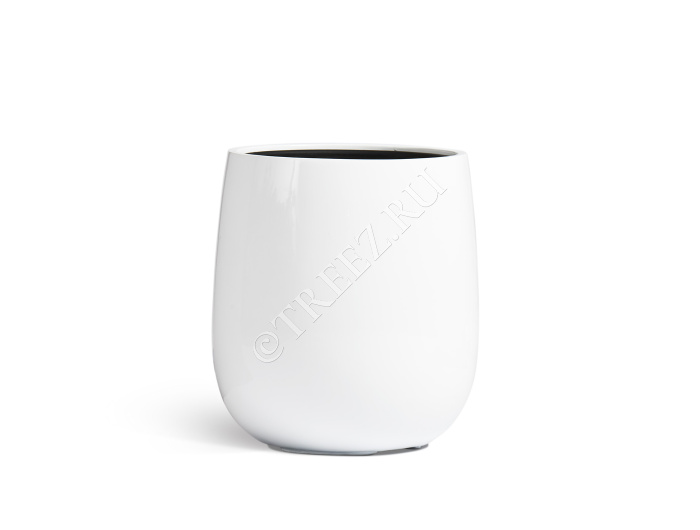 Кашпо TREEZ Effectory - Gloss - Design-Чаша - Белый глянцевый лак фото