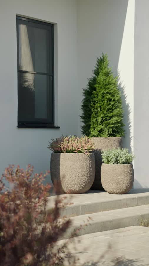 Кашпо TREEZ Effectory - Terra - Чаша classic - Серый беж фото